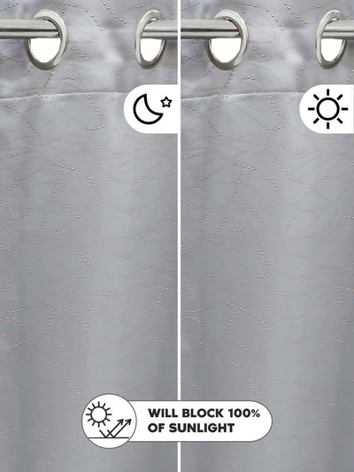 100% Blackout Thermal Insulated Noise Reducing Eyelet Curtain <small> (abstract-cool grey)</small>CURTAINDC74
