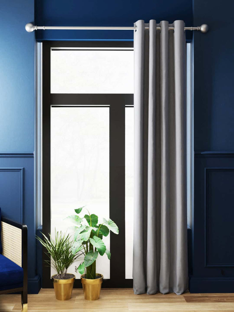 100% Blackout Thermal Insulated Noise Reducing Eyelet Curtain <small> (abstract-cool grey)</small>