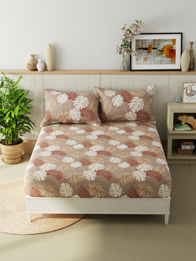 Extra Smooth Micro Double Bedsheet With 2 Pillow Covers <small> (floral-charcoalgrey)</small>