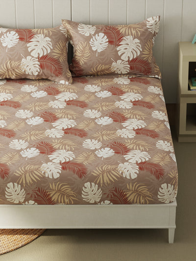 Extra Smooth Micro Double Bedsheet With 2 Pillow Covers <small> (floral-charcoalgrey)</small>