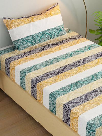 Extra Smooth Micro Single Bedsheet With 1 Pillow Cover <small> (abstract-multi)</small>