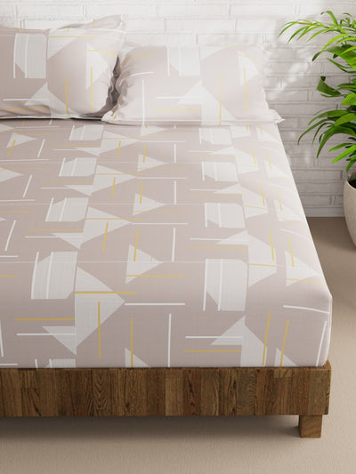 Extra Smooth Micro Double Bedsheet With 2 Pillow Covers <small> (geometric-mauve)</small>