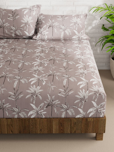 Extra Smooth Micro Double Bedsheet With 2 Pillow Covers <small> (floral-bronz)</small>
