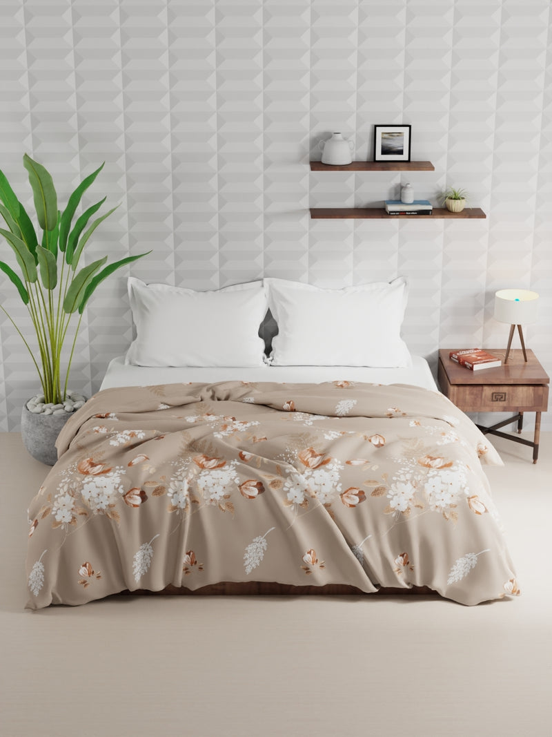 Super Soft Microfiber Double Comforter For All Weather <small> (floral-coffee)</small>