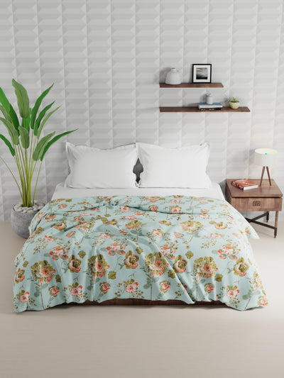 Super Soft Microfiber Double Comforter For All Weather <small> (floral-ferngreen)</small>