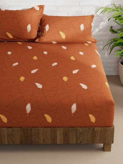 Extra Smooth Micro Double Bedsheet With 2 Pillow Covers <small> (floral-brown)</small>