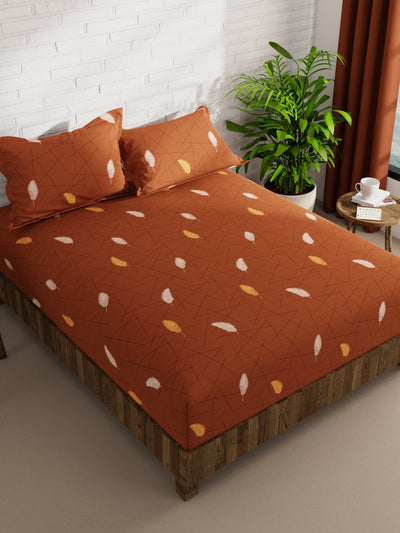 Extra Smooth Micro Double Bedsheet With 2 Pillow Covers <small> (floral-brown)</small>