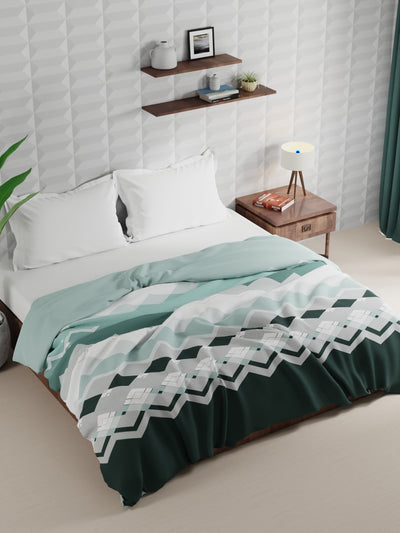 Super Soft Microfiber Double Comforter For All Weather <small> (geometric-seagreen)</small>