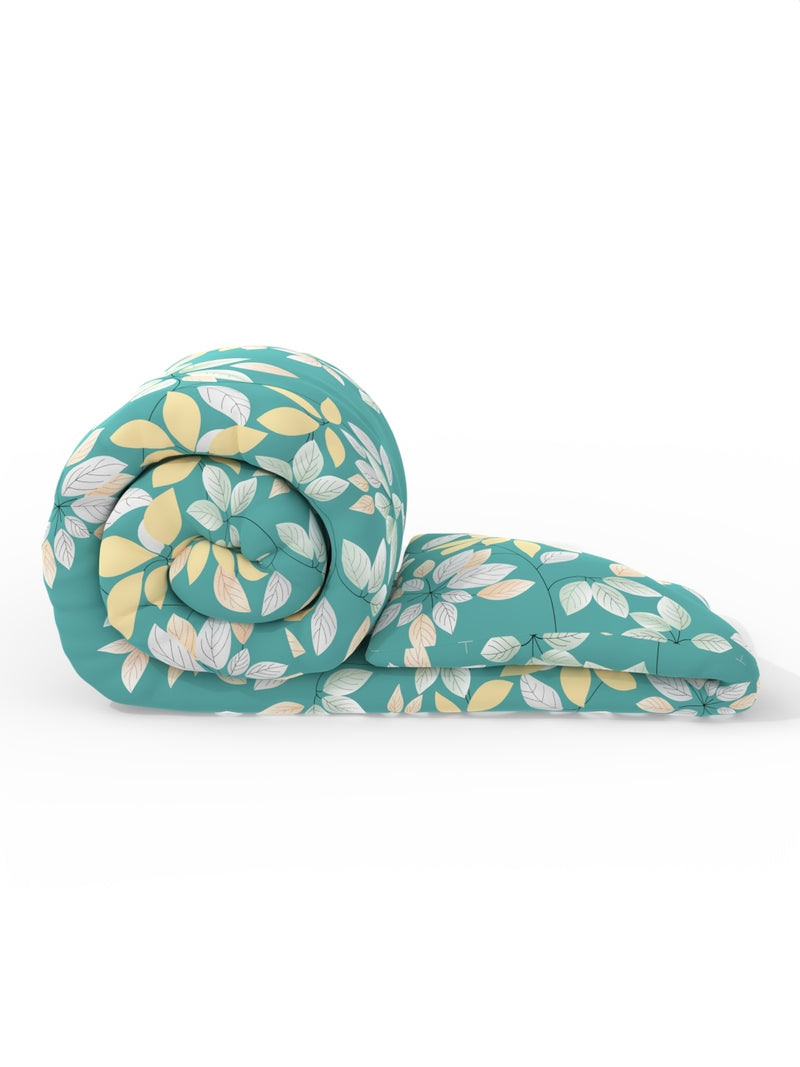 Super Soft Microfiber Double Comforter For All Weather <small> (floral-turquoise)</small>