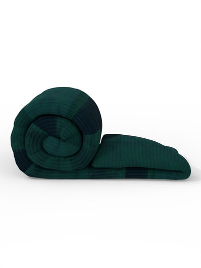 Designer 100% Satin Cotton Comforter For All Weather <small> (stripe-dk.blue/green)</small>