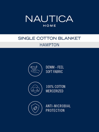 Super Fine 100% Satin Cotton Blanket With Pure Cotton Flannel Filling <small> (stripe-blue/yellow)</small>