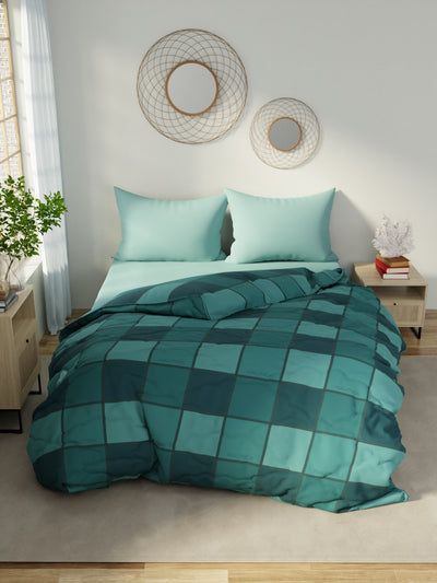 Designer 100% Satin Cotton Comforter For All Weather <small> (stripe-green)</small>