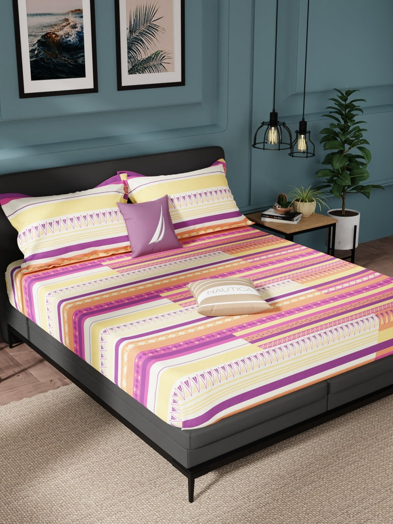 100% Pure Cotton Double Bedsheet With 2 Pillow Covers <small> (ornamental-multi)</small>