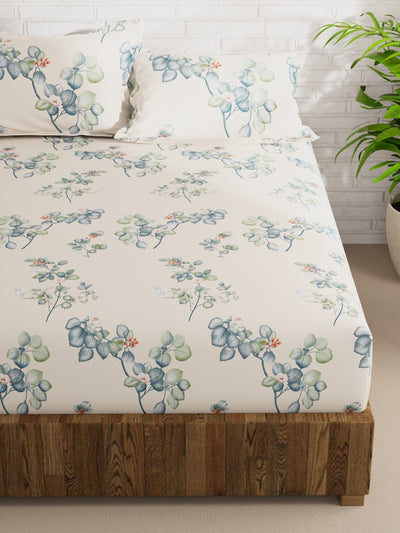 Extra Smooth Micro Double Bedsheet With 2 Pillow Covers <small> (floral-ivory/multi)</small>