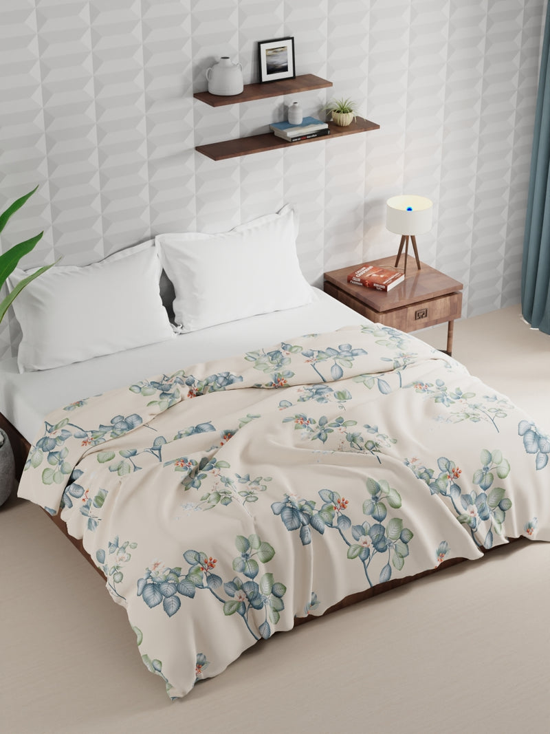 Super Soft Microfiber Double Comforter For All Weather <small> (floral-ivory/multi)</small>
