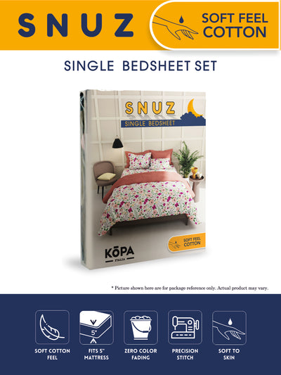 Extra Smooth Micro Single Bedsheet With 1 Pillow Cover <small> (geometric-blue/multi)</small>