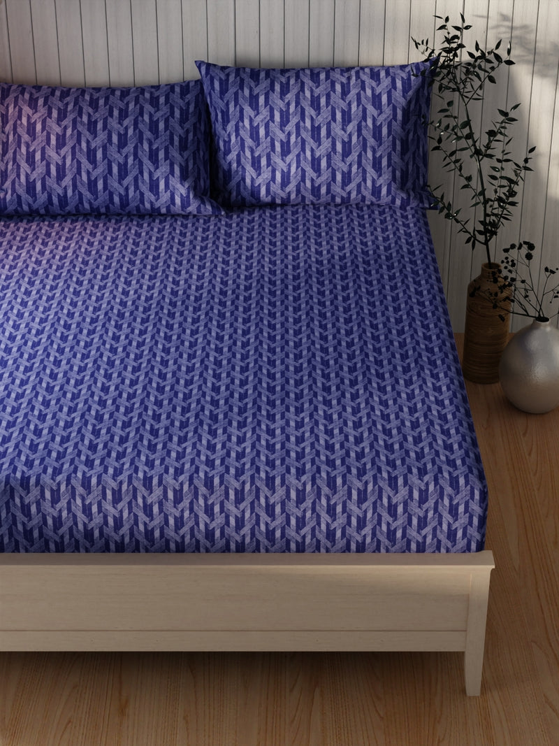 Extra Smooth Cotton Double Bedsheet With 2 Pillow Covers <small> (checks-berry)</small>