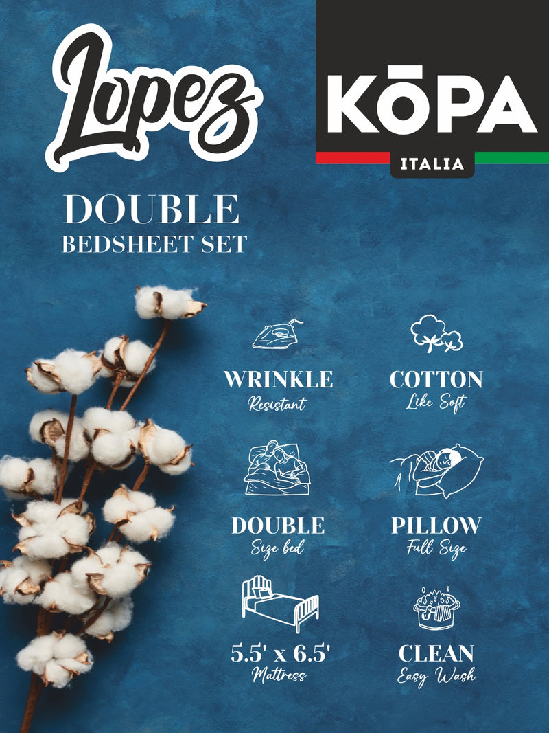 Extra Smooth Cotton Double Bedsheet With 2 Pillow Covers <small> (checks-berry)</small>