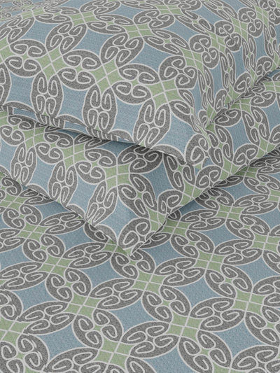 Extra Smooth Cotton Double Bedsheet With 2 Pillow Covers <small> (ornamental-blue/green)</small>