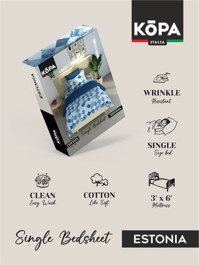 Extra Smooth Polycotton Single Bedsheet With 1 Pillow Cover <small> (ornamental-beige)</small>