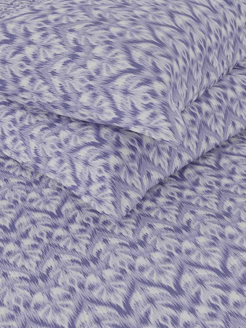 Extra Smooth Cotton Double Bedsheet With 2 Pillow Covers <small> (abstract-lilac)</small>