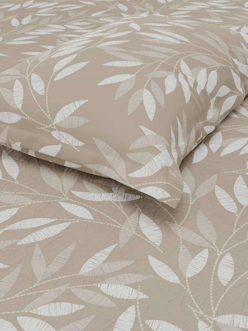 Extra Smooth Micro Single Bedsheet With 1 Pillow Cover <small> (floral-tan)</small>