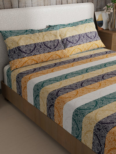 Bamboo Micro King Bedsheet With 2 Pillow Covers <small> (abstract-multi)</small>
