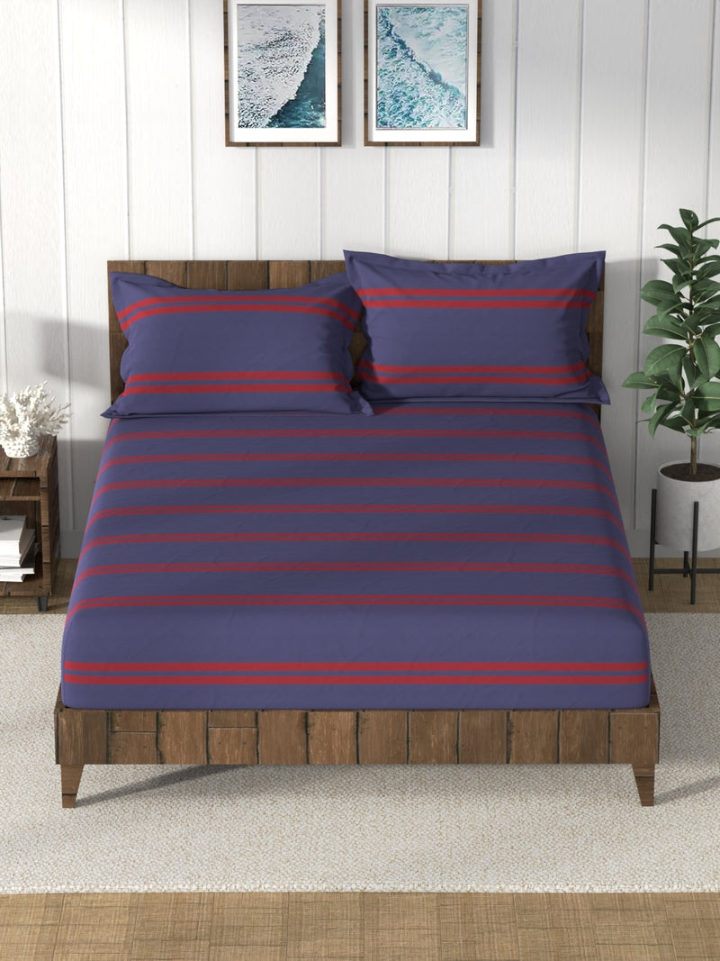 Super Soft 100% Cotton King Bedsheet And 2 Pillow Covers <small> (checks-red)</small>