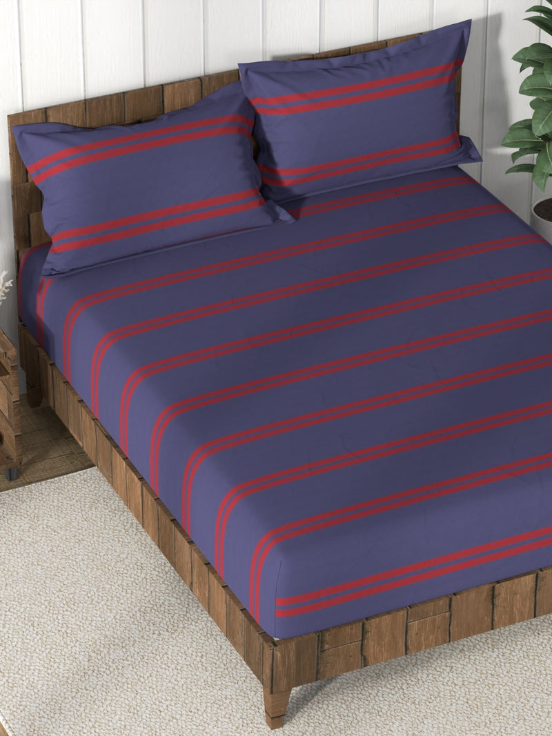Super Soft 100% Cotton King Bedsheet And 2 Pillow Covers <small> (checks-red)</small>