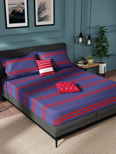 Super Soft 100% Cotton King Bedsheet And 2 Pillow Covers <small> (checks-red)</small>