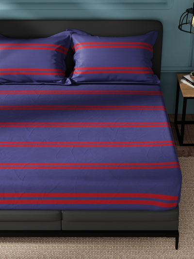 Super Soft 100% Cotton King Bedsheet And 2 Pillow Covers <small> (checks-red)</small>