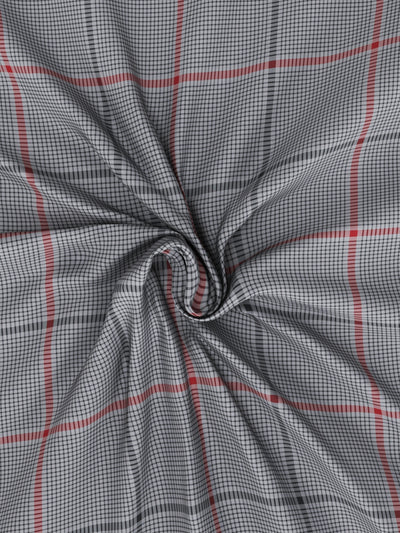 Super Soft 100% Cotton King Bedsheet And 2 Pillow Covers <small> (checks-steelgrey)</small>