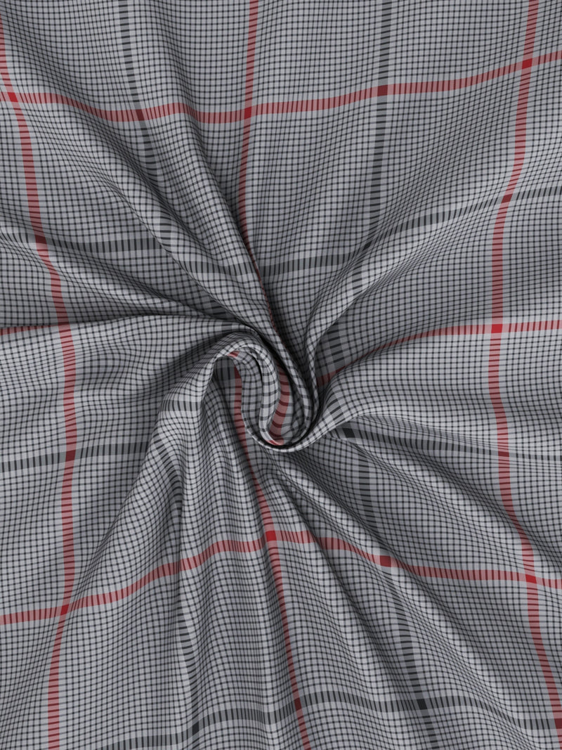Super Soft 100% Cotton King Bedsheet And 2 Pillow Covers <small> (checks-steelgrey)</small>