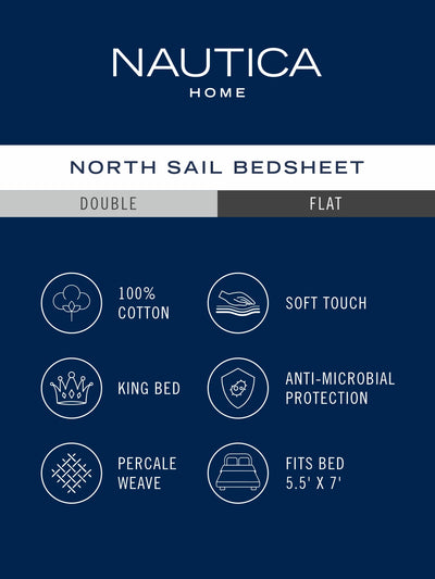 Super Soft 100% Cotton King Bedsheet And 2 Pillow Covers <small> (stripe-green/navy)</small>