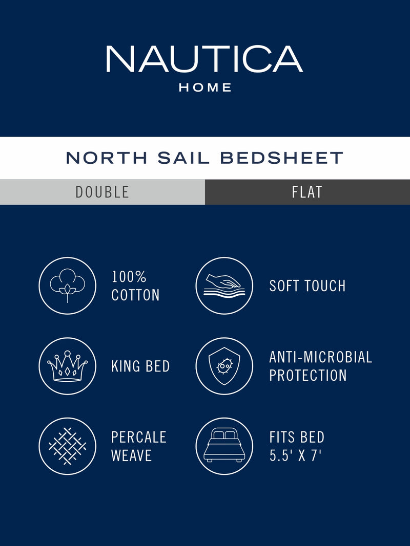 Super Soft 100% Cotton King Bedsheet And 2 Pillow Covers <small> (stripe-green/navy)</small>