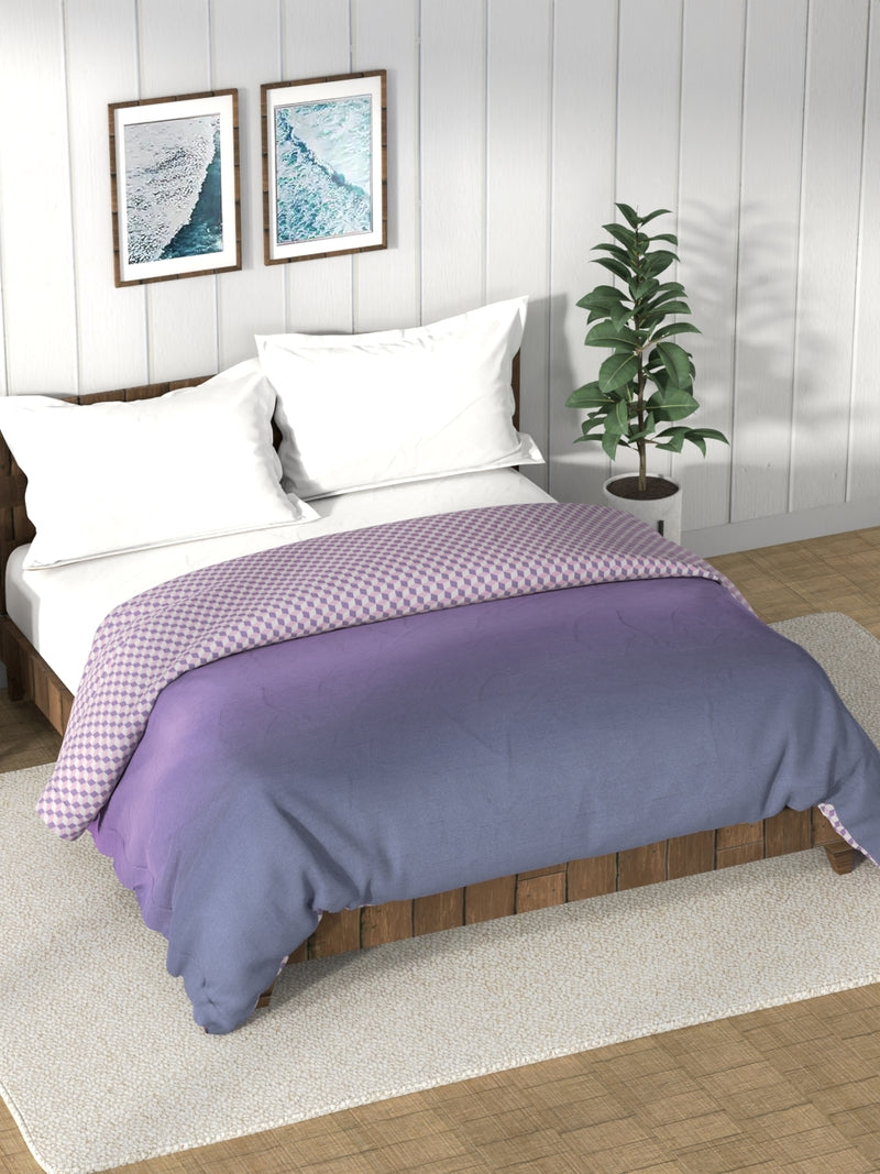 Super Soft 100% Cotton Fabric Comforter For All Weather <small> (solid-lilac/multi)</small>