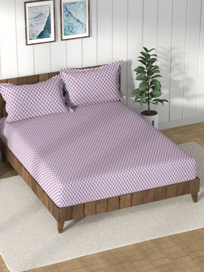 Super Soft 100% Cotton King Bedsheet And 2 Pillow Covers <small> (solid-lilac)</small>