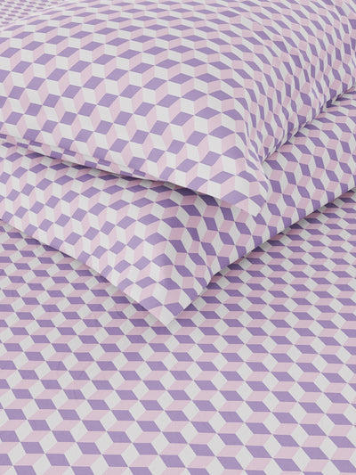 Super Soft 100% Cotton King Bedsheet And 2 Pillow Covers <small> (solid-lilac)</small>