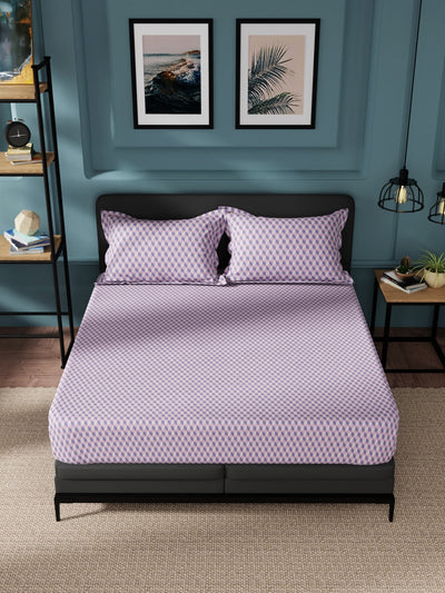 Super Soft 100% Cotton King Bedsheet And 2 Pillow Covers <small> (solid-lilac)</small>
