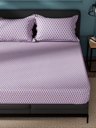 Super Soft 100% Cotton King Bedsheet And 2 Pillow Covers <small> (solid-lilac)</small>