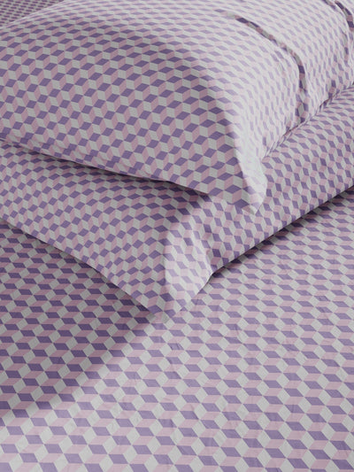 Super Soft 100% Cotton King Bedsheet And 2 Pillow Covers <small> (solid-lilac)</small>