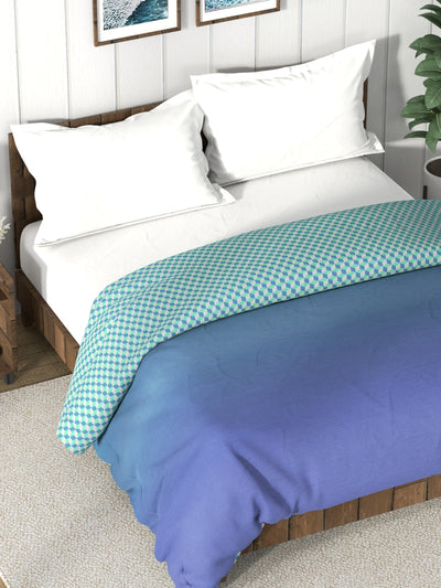 Super Soft 100% Cotton Fabric Comforter For All Weather <small> (solid-blue/multi)</small>