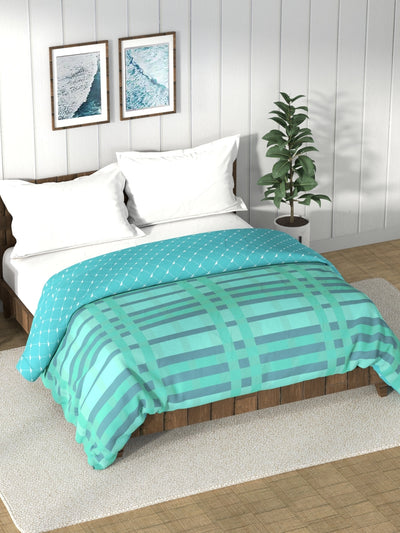 Super Soft 100% Cotton Fabric Comforter For All Weather <small> (stripe-seagreen)</small>