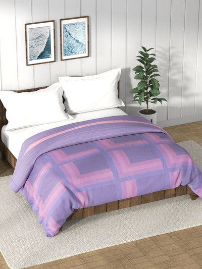 Super Soft 100% Cotton Fabric Comforter For All Weather <small> (stripe-lilac/multi)</small>