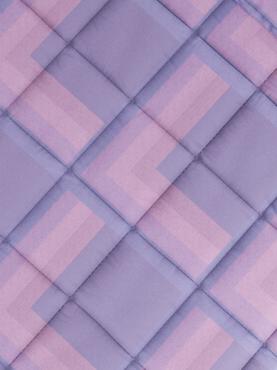 Super Soft 100% Cotton Fabric Comforter For All Weather <small> (stripe-lilac/multi)</small>