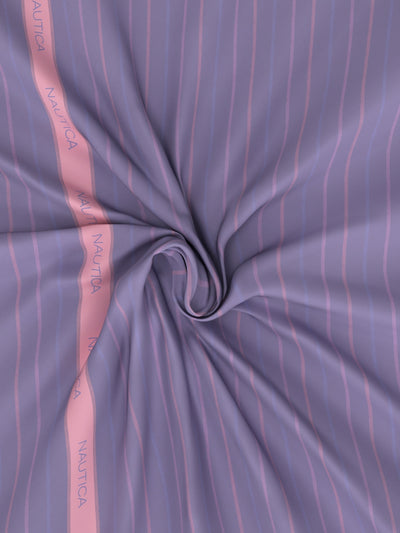 Super Soft 100% Cotton King Bedsheet And 2 Pillow Covers <small> (stripe-lilac)</small>