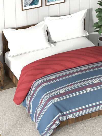 Super Soft 100% Cotton Fabric Comforter For All Weather <small> (ornamental-blue/red)</small>