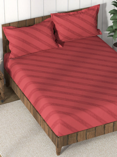 Super Soft 100% Cotton King Bedsheet And 2 Pillow Covers <small> (ornamental-navy/red)</small>