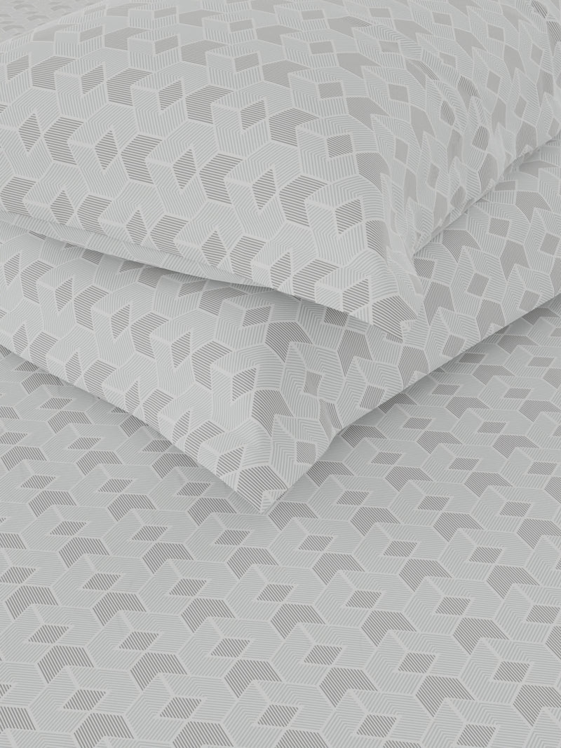 Extra Smooth Micro Double Bedsheet With 2 Pillow Covers <small> (abstract-lt.grey)</small>
