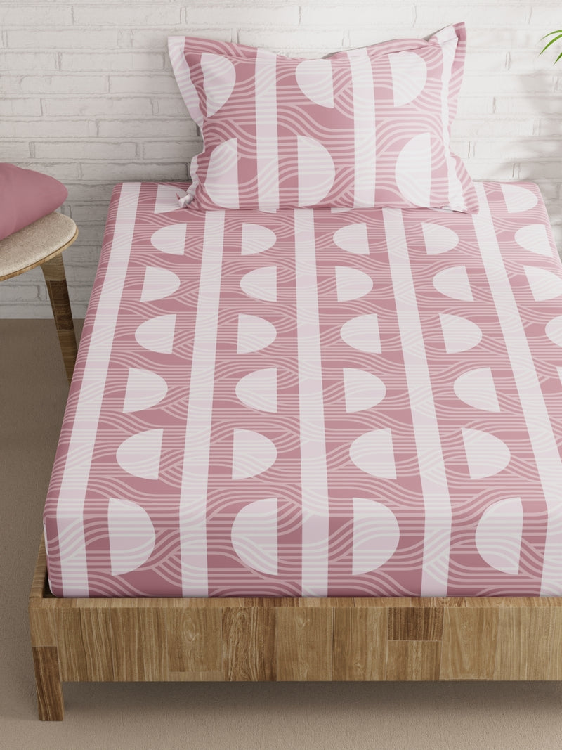 Extra Smooth Micro Single Bedsheet With 1 Pillow Cover <small> (ornamental-pink)</small>